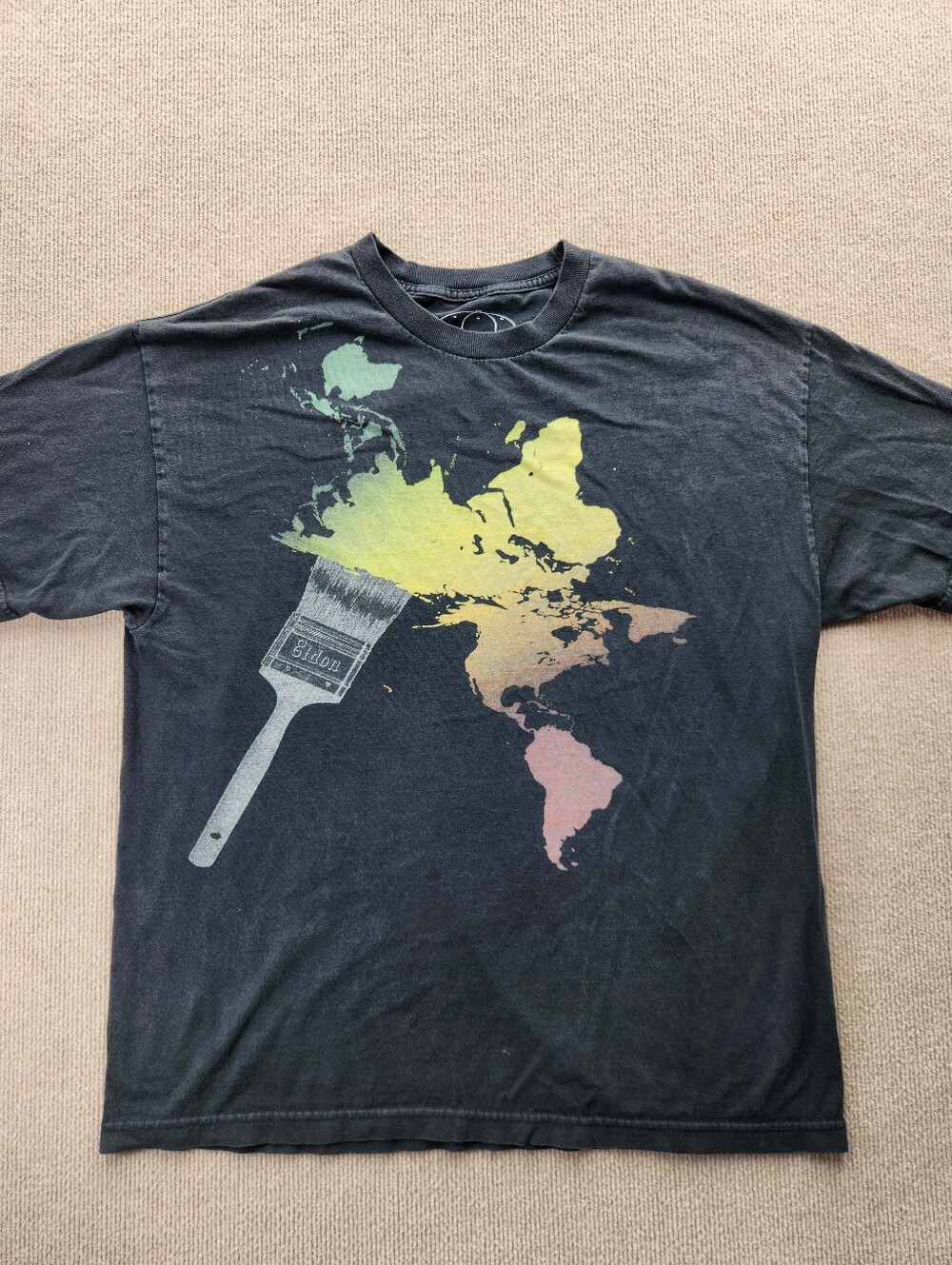 Eldon Black Graphic Logo T-Shirt Men's Size XL Short Sleeve Cotton Crew Neck - Picture 2 of 6